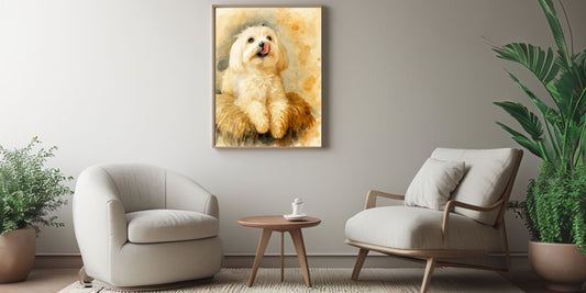 Personalized Pet Portrait Canvas Print – Custom Watercolor Dog Art