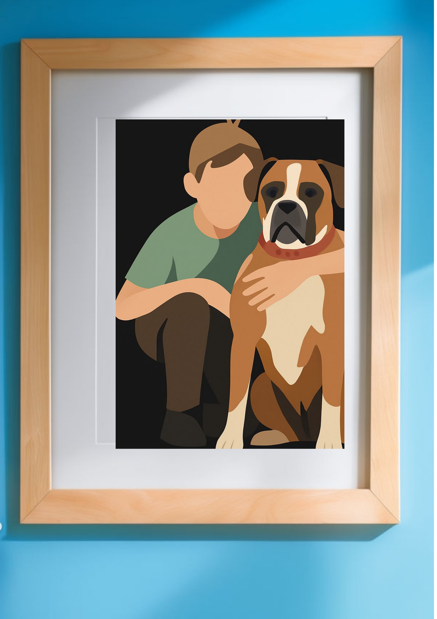 Custom Modern Pet Portrait – Minimal Line Art Framed Poster for Cat & Dog Lovers