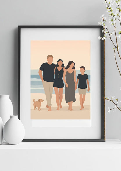 Custom Modern Pet Portrait – Minimal Line Art Framed Poster for Cat & Dog Lovers