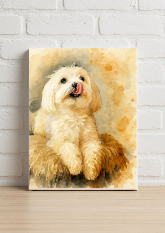 Personalized Pet Portrait Canvas Print – Custom Watercolor Dog Art