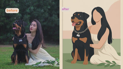 Custom Modern Pet Portrait – Minimal Line Art Framed Poster for Cat & Dog Lovers